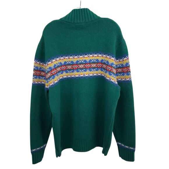 BODEN Fair Isle Half-Zip Green Sweater Wool Blend - Picture 4 of 7